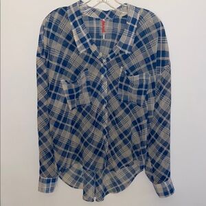 Free People button down sheer shirt size small, EUC